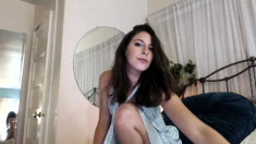 Brunette teen masturbation orgasm show with toys on webcam